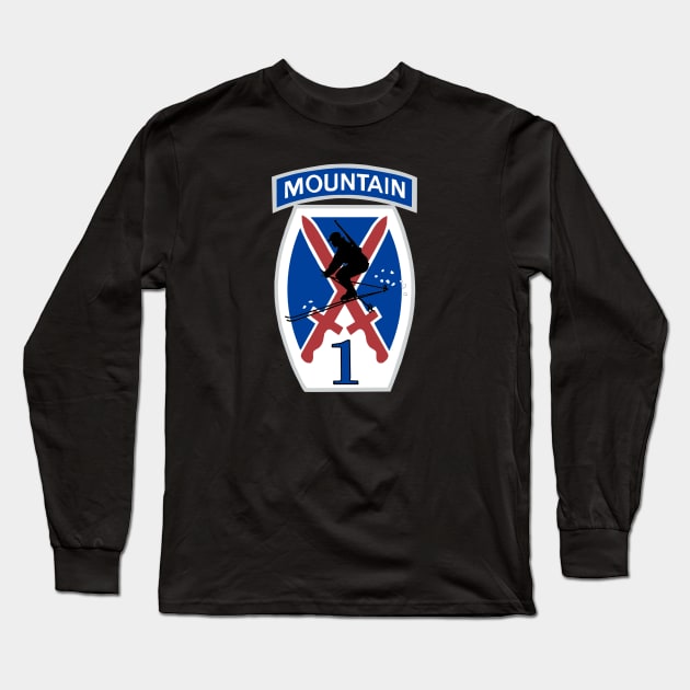 1st Brigade 10th Mountain Division Long Sleeve T-Shirt by Trent Tides